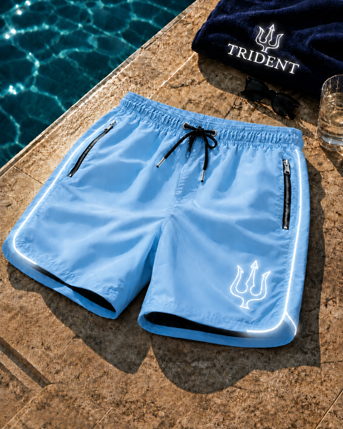Short de bain bleu
