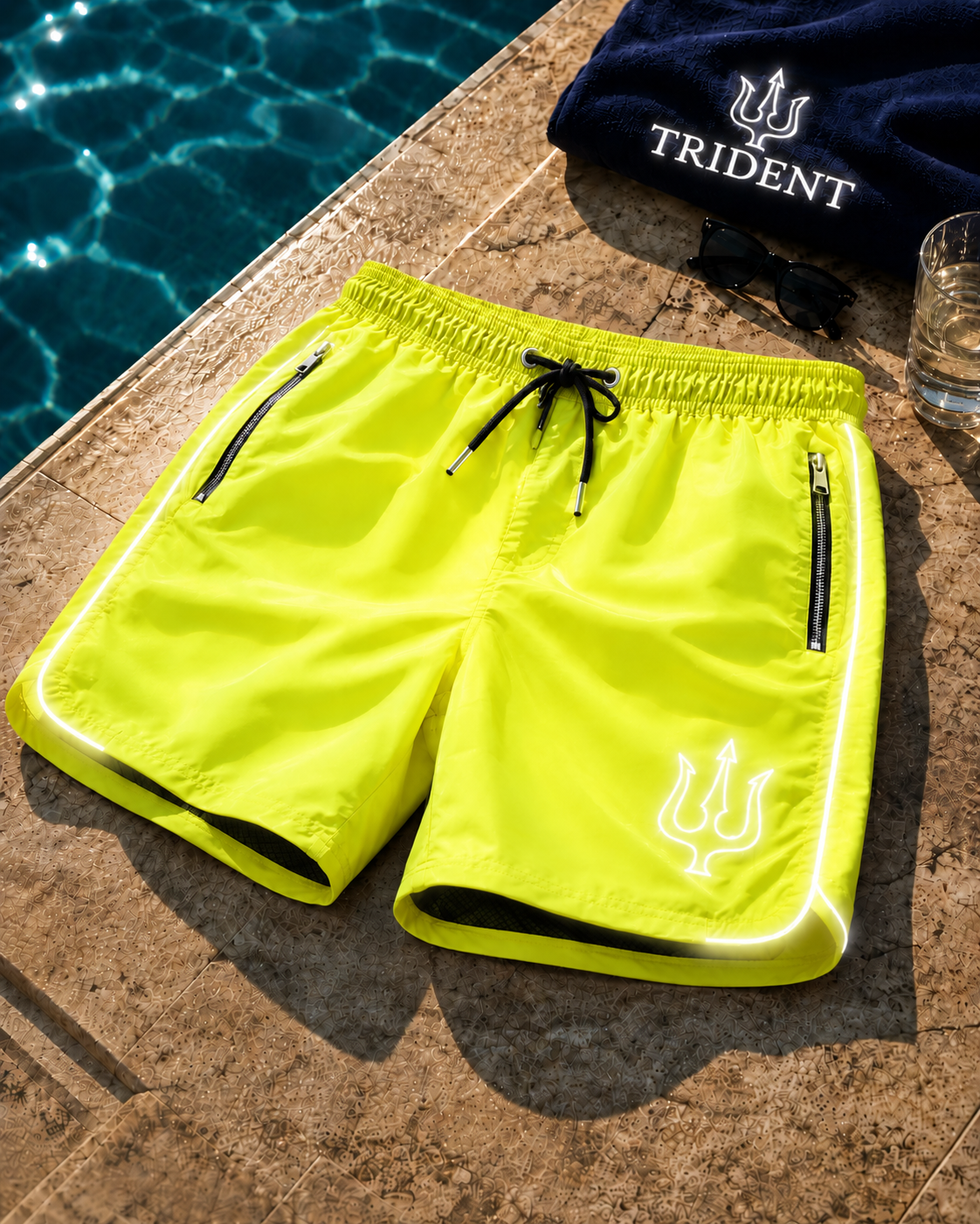 Short de bain jaune Fluo